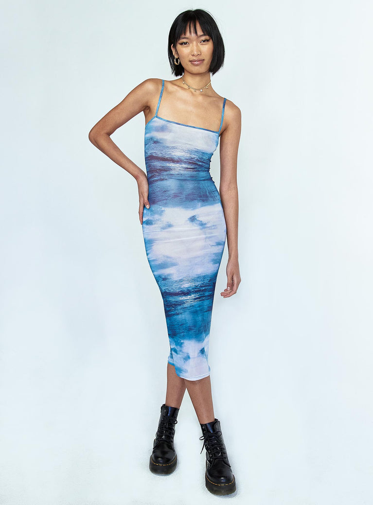 Charmed Midi Dress Blue Moonlight